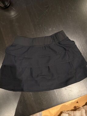 Kyodan Black Tiered Mesh Mini Skirt